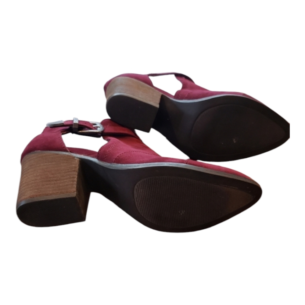 Carlos by Carlos Santana Red Ankle Boots with High Heel and Pointed Toe 7M - Picture 9 of 12
